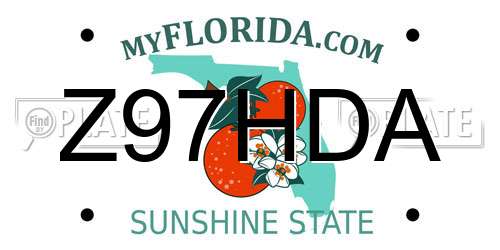 Z97HDA Florida License Plate