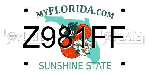 Z981FF Florida License Plate