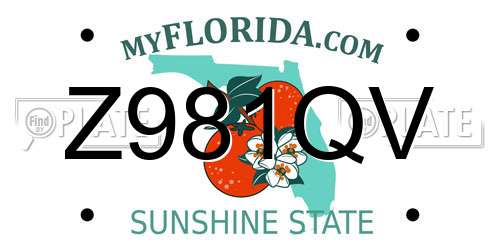 Z981QV Florida License Plate