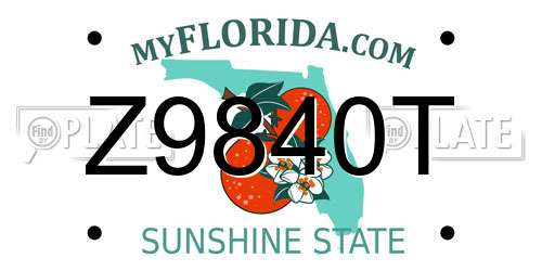 Z9840T Florida License Plate