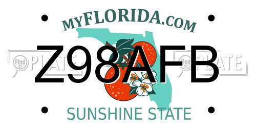 Z98AFB Florida License Plate