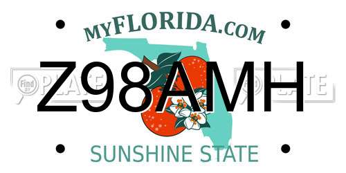 Z98AMH Florida License Plate