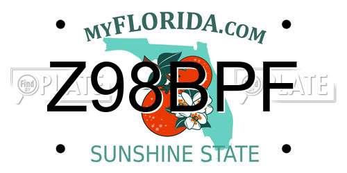 Z98BPF Florida License Plate