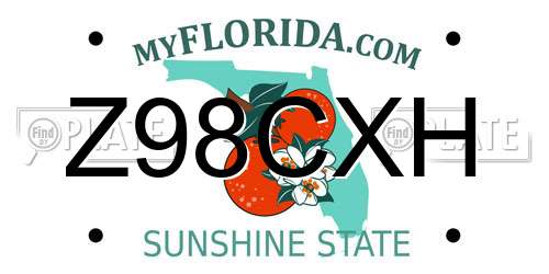 Z98CXH Florida License Plate