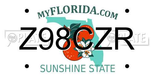 Z98CZR Florida License Plate