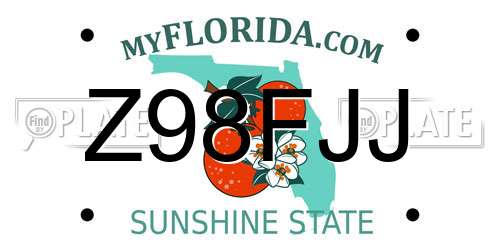 Z98FJJ Florida License Plate