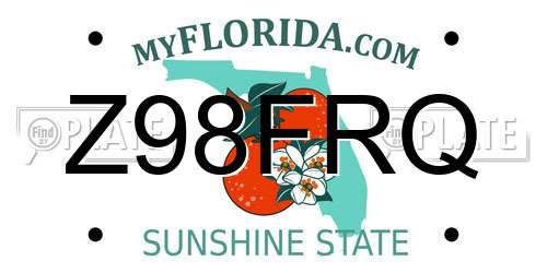 Z98FRQ Florida License Plate
