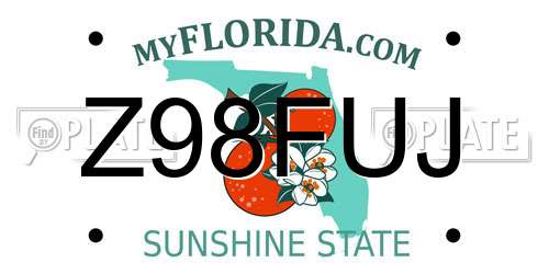 Z98FUJ Florida License Plate