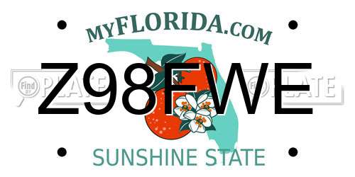 Z98FWE Florida License Plate
