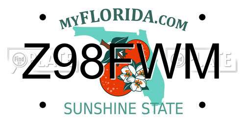 Z98FWM Florida License Plate