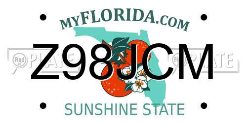 Z98JCM Florida License Plate
