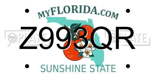 Z993QR Florida License Plate