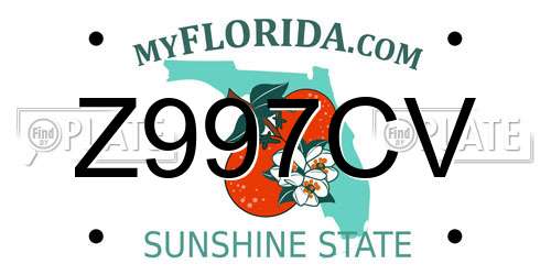 Z997CV Florida License Plate