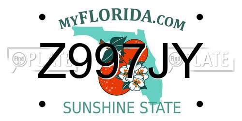 Z997JY Florida License Plate