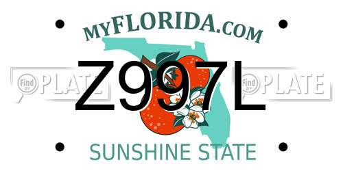 Z997L Florida License Plate