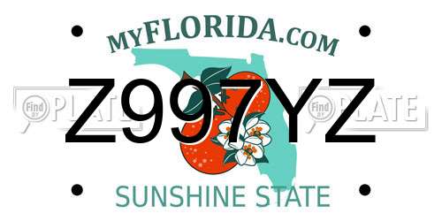 Z997YZ Florida License Plate
