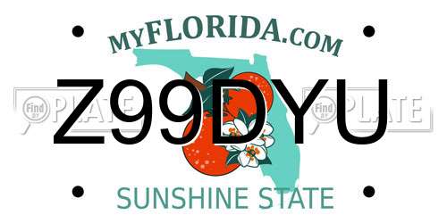 Z99DYU Florida License Plate