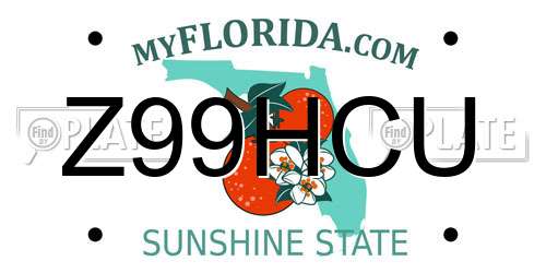 Z99HCU Florida License Plate