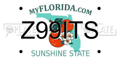 Z99ITS Florida License Plate
