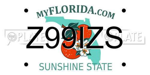 Z99IZS Florida License Plate