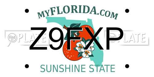Z9FXP Florida License Plate