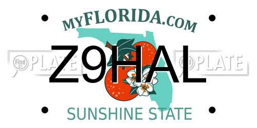 Z9HAL Florida License Plate