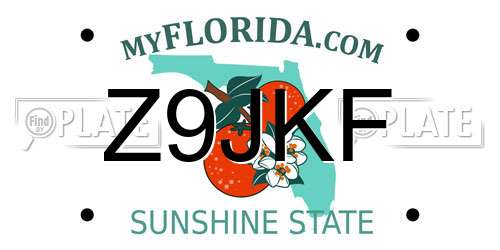 Z9JKF Florida License Plate