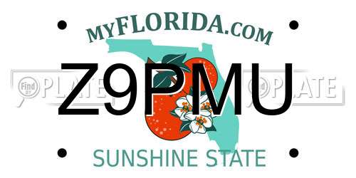 Z9PMU Florida License Plate
