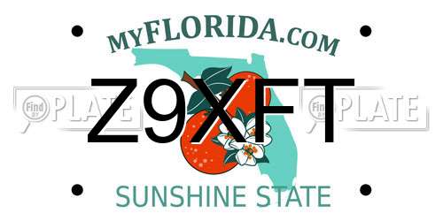 Z9XFT Florida License Plate