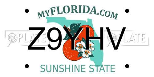 Z9YHV Florida License Plate