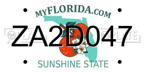 ZA2D047 Florida License Plate