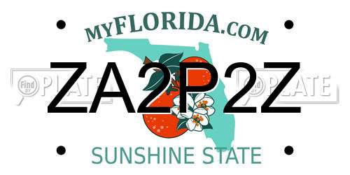 ZA2P2Z Florida License Plate
