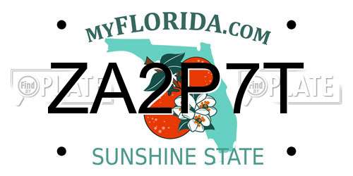 ZA2P7T Florida License Plate
