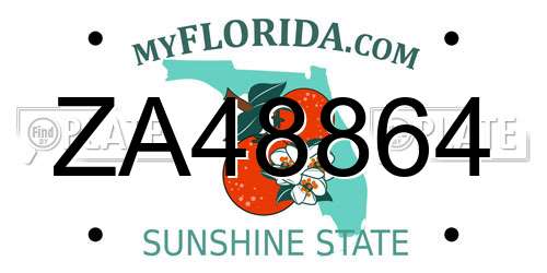 ZA48864 Florida License Plate