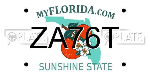 ZA76T Florida License Plate