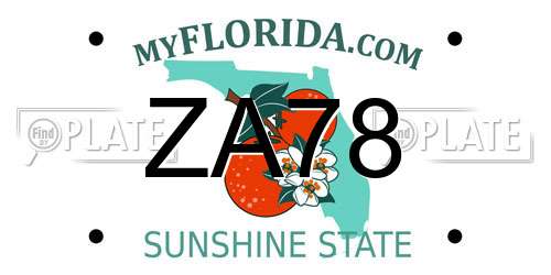 ZA78 Florida License Plate