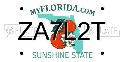 ZA7L2T Florida License Plate