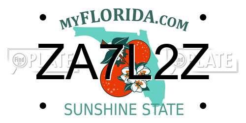 ZA7L2Z Florida License Plate