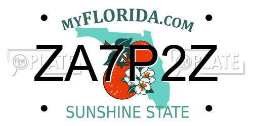 ZA7P2Z Florida License Plate