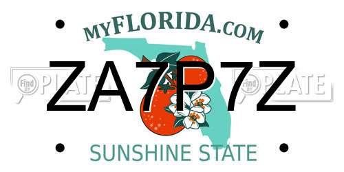 ZA7P7Z Florida License Plate