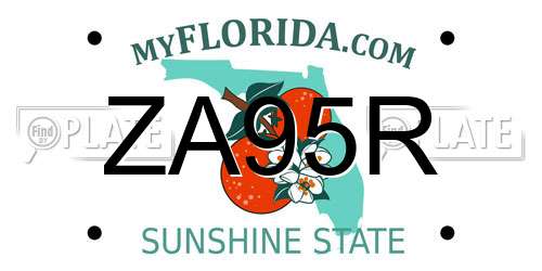 ZA95R Florida License Plate