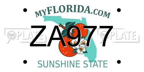 ZA977 Florida License Plate