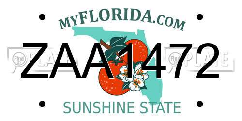 ZAA1472 Florida License Plate