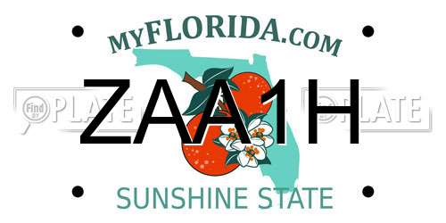 ZAA1H Florida License Plate