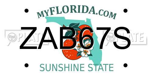 ZAB67S Florida License Plate