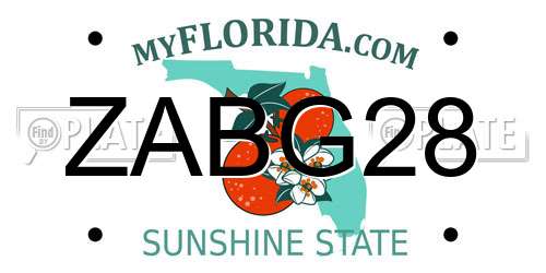 ZABG28 Florida License Plate