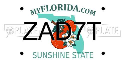 ZAD7T Florida License Plate