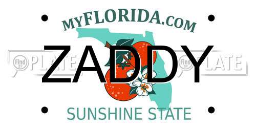 ZADDY Florida License Plate