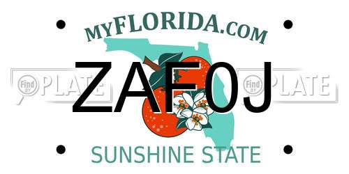 ZAF0J Florida License Plate