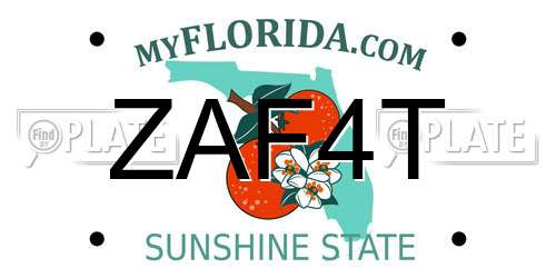 ZAF4T Florida License Plate